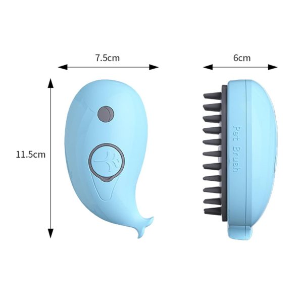 Frelara 3-in-1 Whale-Shaped Steamy Cat Brush, Pet Grooming Massage, and De-Shedding Tool - Image 9