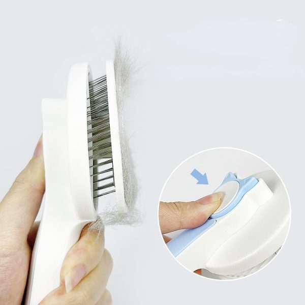 Cat Grooming Brush - Self Cleaning Slicker Brush for Dogs & Cats, Stainless Steel Pet Hair Remover, Detangling Comb for Long & Short Hair, Waterproof & Anti-Slip Design - Image 4