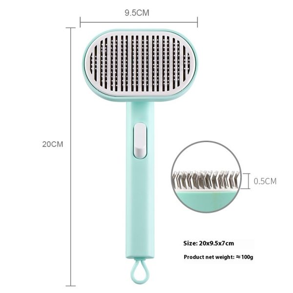 Pet Automatic Hair Fading Beauty Hair Removal Brush - ABS Stainless Steel, 4 Colors (White, Sky Blue, Emerald, Pink) - Image 5