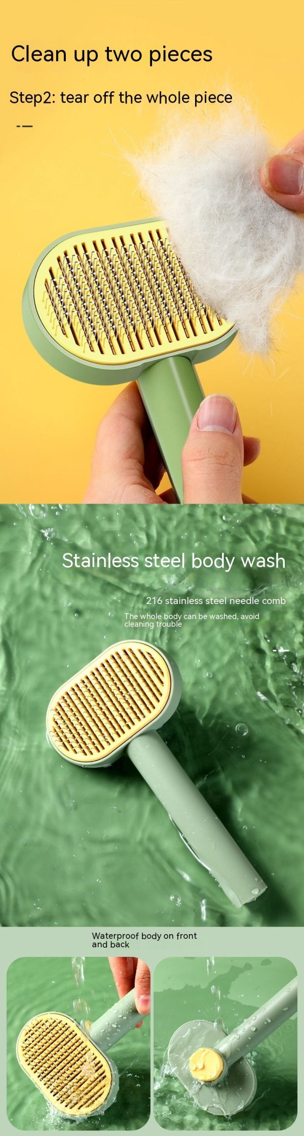 Cat Hair Floating Comb Brush - Professional Pet Grooming Tool for Dogs, Hair Removal & Massage, Durable Plastic - Image 4