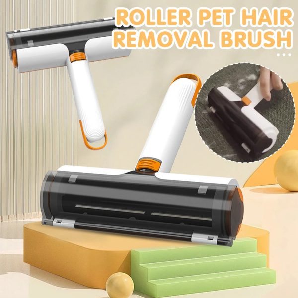 2 in 1 Pet Hair Removal Roller - Portable, Washable, Multifunctional Hair Removal Brush for Clothes, Furniture, White