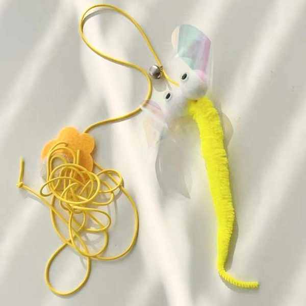 PIMTAACO 3PCs Cat Toys Set, Interactive Swing Cat Toy with Feather, Elastic Rope, and Telescopic Hanging Fun for Cats - Image 2