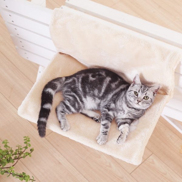 Cozy Plush Cat Hammock Bed - Soft & Comfortable Hanging Cat Bed, 46x30x25cm, Perfect for Indoor Cats, Durable & Easy to Install - Image 7