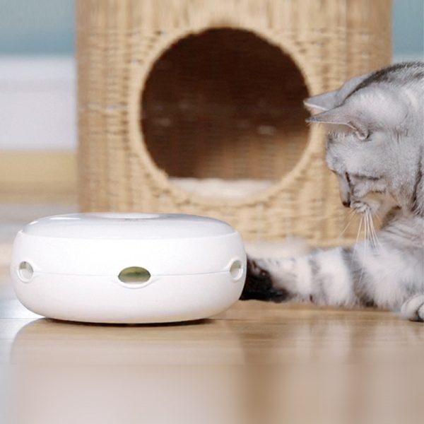 Donut Interactive Cat Toy, Electronic Cat Toys Auto Random Rotating Feather, Three Modes plus Day & Night Sensor, Pet Entertainment Stimulate Cat Senses (Power Cord not Included) - Image 3