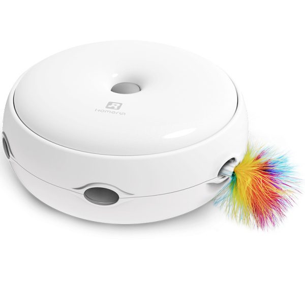 Donut Interactive Cat Toy, Electronic Cat Toys Auto Random Rotating Feather, Three Modes plus Day & Night Sensor, Pet Entertainment Stimulate Cat Senses (Power Cord not Included) - Image 2