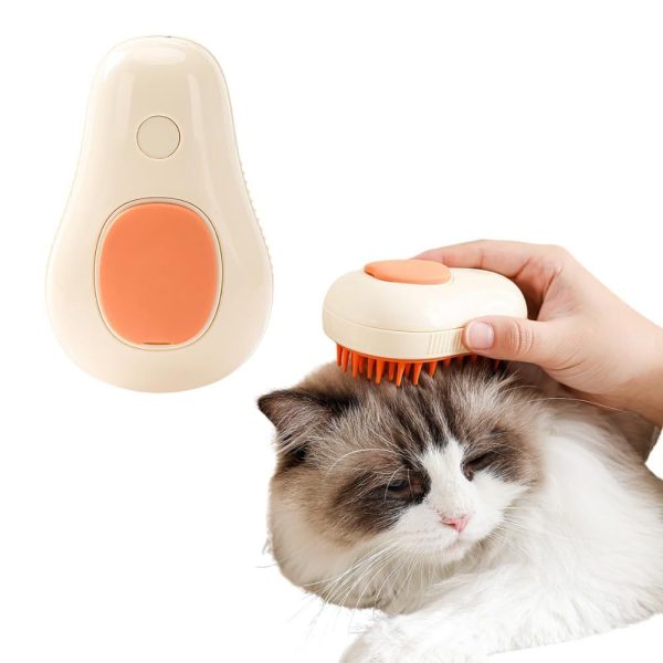 Cat Steam Brush, Avocado Shape Hair Brush for Cat & Dog, Pet Brush Massager Steaming Spray Massaging Comb, Steamy Cat Brush, Flyaway Hair Prevention Cat Grooming Brush,