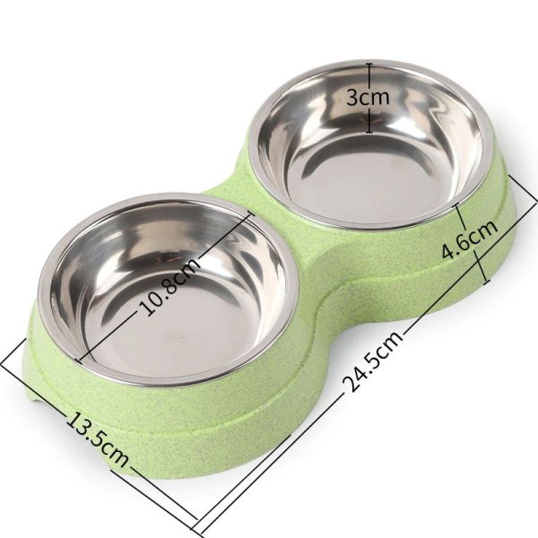 Double Pet Bowls Cat and Dog Food Water Feeder Stainless Steel Pet Drinking Dish Feeder Cat Puppy Feeding Supplies Small Dog Accessories - Image 3