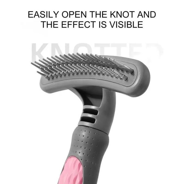 Pet Grooming Comb - Rustproof Shedding Brush for Cats & Dogs, Ergonomic Handle, ABS and Stainless Steel, Easy to Clean - Image 5
