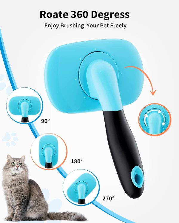 Glendan Cat and Dog Slicker Brush, Gently Cleaning Pin Brush for Shedding Dog Hair Brush for Small Dogs Puppy Yorkie Poodle Rabbits Cats - Image 10