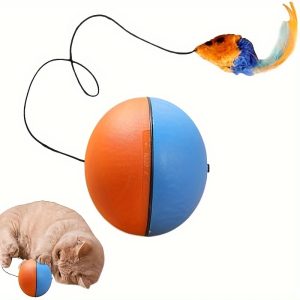 Interactive Cat Toy Ball with Plush Mouse, Fun Exercise Toy for Cats