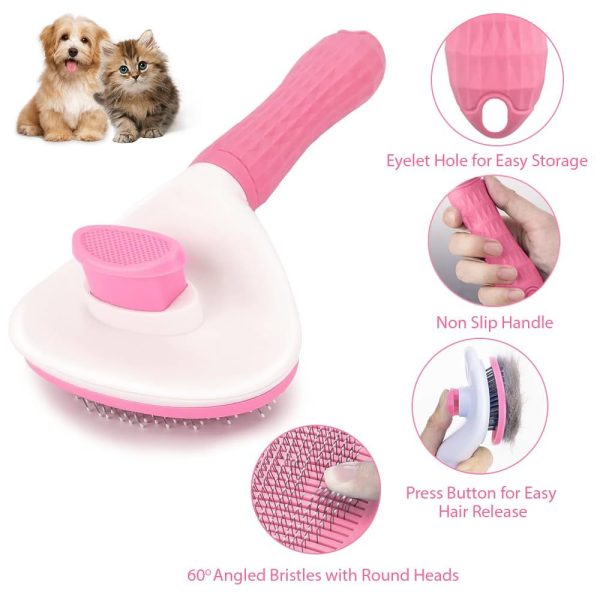 Cat Brush with Release Button, Pet Hair Removal Tool for Indoor Cats, Loose Fur & Tangles, Safe for Long/Short Hair - Image 7