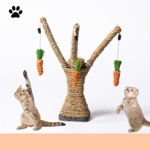 Cat Climbing Frame Sisal Rope Scratching Toy, Carrot Cat Tree Cat Climbing Tower Stable Sisal Cat Scratch Posts Activity Centre for Indoor Outdoor Cats Activity Gift