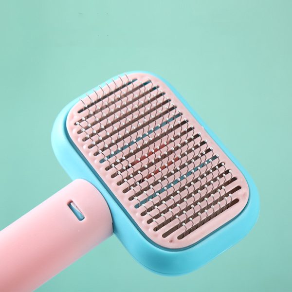 Cat and Dog Hair Brush - Stainless Steel Massage Comb for Grooming, Detangling, and Cleaning - Smoke Grey, Blue Pink, Orange Green - Image 3