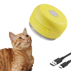 Rechargeable Cat Steam Brush - 3-in-1 Silicone Steamy Brush for Tangled & Loose Hair Removal, Pet Massage, and Cleaning for Cats & Dogs
