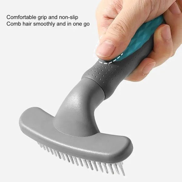 Pet Grooming Comb - Rustproof Shedding Brush for Cats & Dogs, Ergonomic Handle, ABS and Stainless Steel, Easy to Clean - Image 6