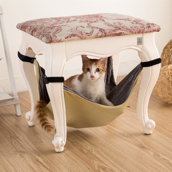 Cat Hammock Bed Lounger - Detachable Hanging Chair Cushion, Adjustable Straps, Soft & Durable, Easy Installation - Image 9
