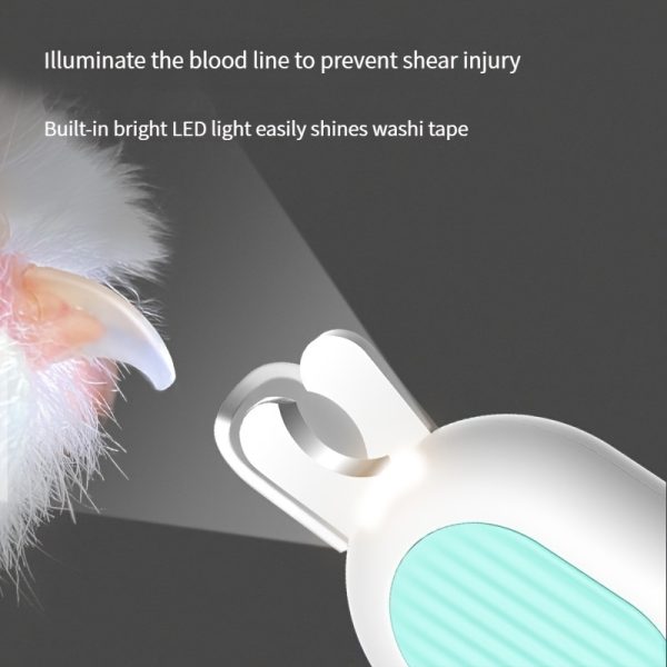 Pet Nail Trimmers With LED Light, Circular Cut-hole Cat Paw Cutter Dogs Nail Cutter Avoid Excessive Cutting - Image 3