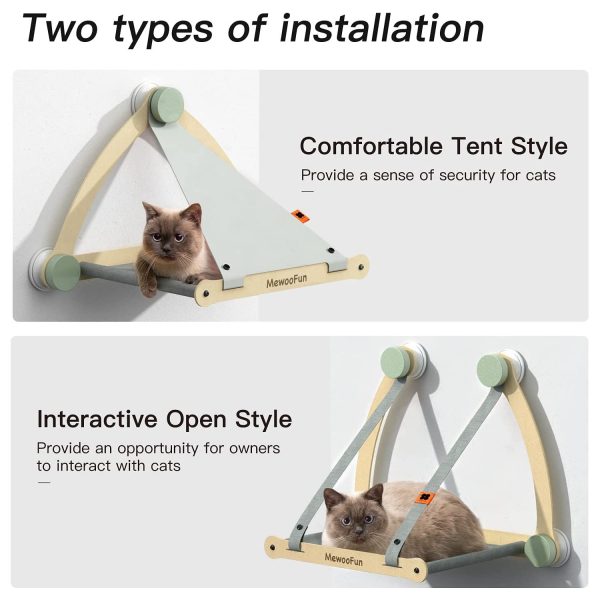 Mewoo Cat Hammock Hanging Bed - Soft Window Seat for Cats, Holds Up to 30 lbs, Detachable & Durable Cat Supplies, 3 Colors - Image 6