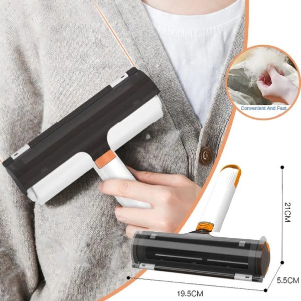 2 in 1 Pet Hair Removal Roller - Portable, Washable, Multifunctional Hair Removal Brush for Clothes, Furniture, White - Image 4