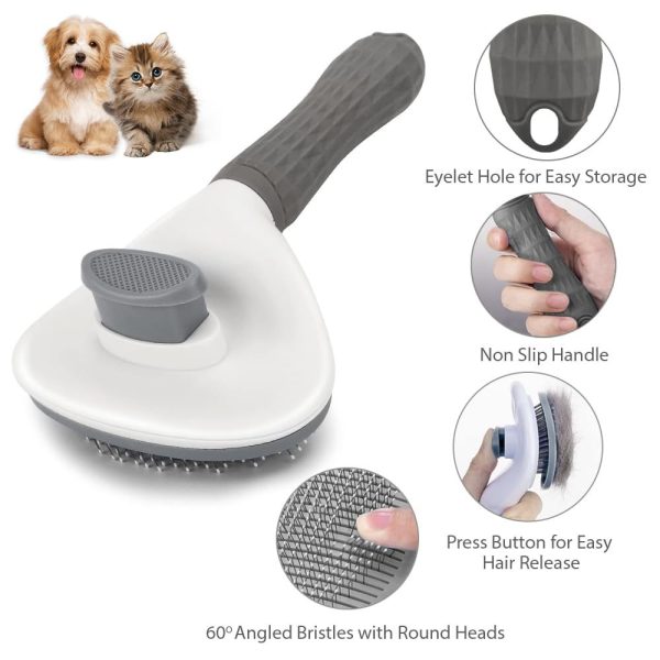 Cat Brush with Release Button, Pet Hair Removal Tool for Indoor Cats, Loose Fur & Tangles, Safe for Long/Short Hair - Image 3