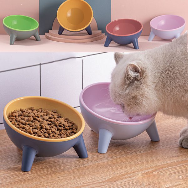 Bikuu Cat and Dog Bowl with Stand – 15° Tilt Design, Anti-Spill, Large Capacity, Food-Grade PET Material, Durable Pet Feeder