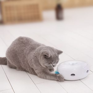 Donut Interactive Cat Toy, Electronic Cat Toys Auto Random Rotating Feather, Three Modes plus Day & Night Sensor, Pet Entertainment Stimulate Cat Senses (Power Cord not Included)