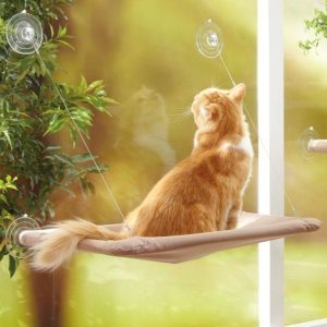 Pet Hanging Bed - Cat Sunny Window Seat Mount Hammock, Comfortable Cat Shelf Seat, Removable Washable Cover, Holds Up to 40 lbs