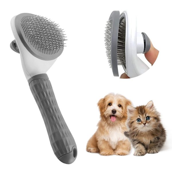 Cat Brush with Release Button, Pet Hair Removal Tool for Indoor Cats, Loose Fur & Tangles, Safe for Long/Short Hair - Image 2