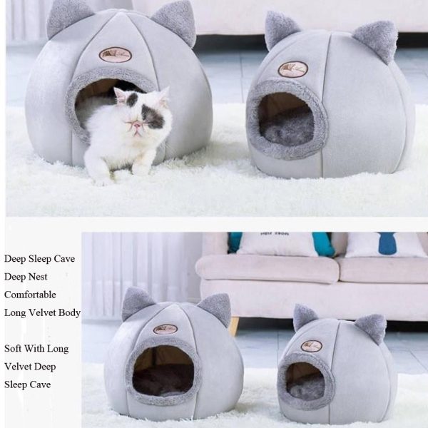Winter Nest for Cats - Warm, Cold-Proof, Fully Enclosed Cat Sofa Bed, Large Size, Cozy Home Pet Bed for Indoor Cats (Copy) - Image 5