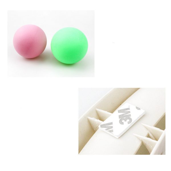 Curved Track Color Ball Cat Toy, Interactive Biting Toy with 2 Small Balls, Fun for Cats, Sticks to Smooth Surfaces - Image 2