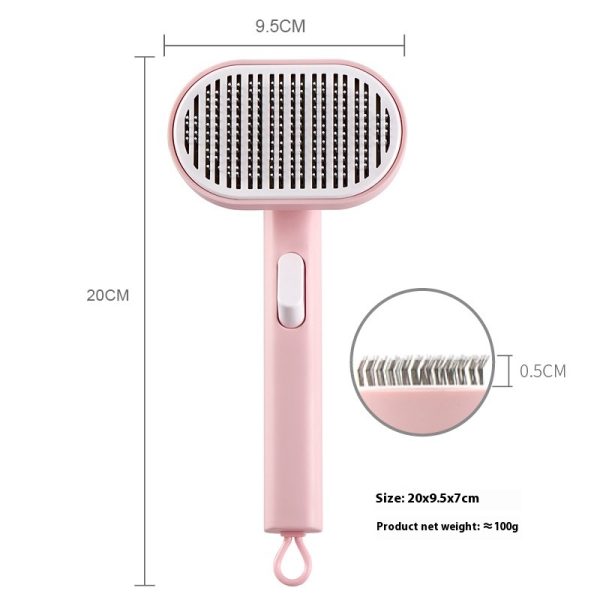 Pet Automatic Hair Fading Beauty Hair Removal Brush - ABS Stainless Steel, 4 Colors (White, Sky Blue, Emerald, Pink) - Image 6