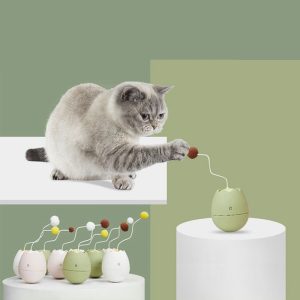 Electric Automatic Teaser Cat Ball Toy – 360° Interactive Tumbler with Replaceable Attachment, Eco-Friendly ABS, AAA Battery Powered
