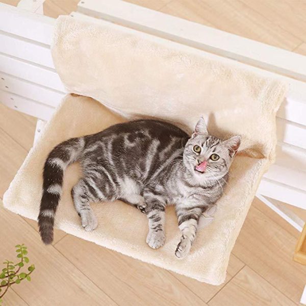 Cozy Plush Cat Hammock Bed - Soft & Comfortable Hanging Cat Bed, 46x30x25cm, Perfect for Indoor Cats, Durable & Easy to Install