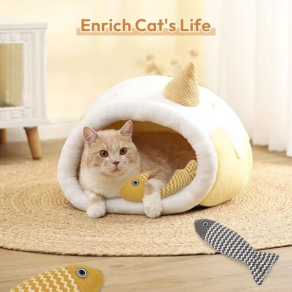 3 Pcs Catnip Toys Fish - Self Play Interactive Catnip Cat Toys for Indoor Cats & Kittens, Exercise Kicker Toys - Image 10