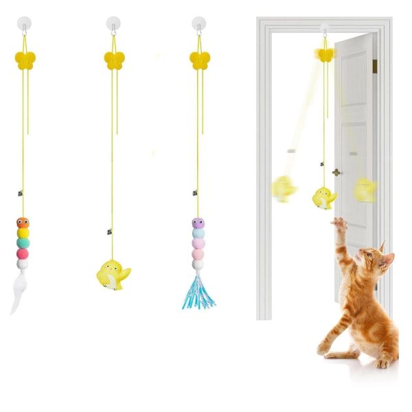 Potaroma 5 Pcs Interactive Cat Feather Toys with Catnip & Bells, Adjustable, Durable, Self-Play Cat Toys for Mental & Physical Stimulation - Image 9