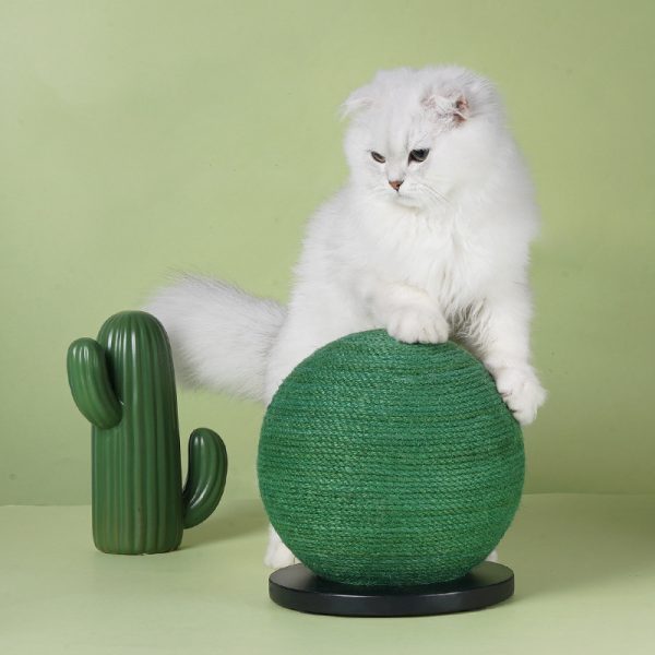 Cat Scratching Ball Board Toy Cactus Shape Scratch Sisal Post, Funny Cactus Cat Scratch Post - Image 2
