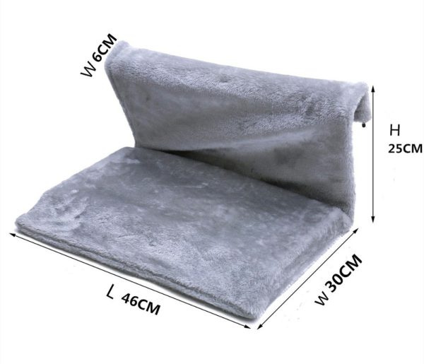 Cozy Plush Cat Hammock Bed - Soft & Comfortable Hanging Cat Bed, 46x30x25cm, Perfect for Indoor Cats, Durable & Easy to Install - Image 3
