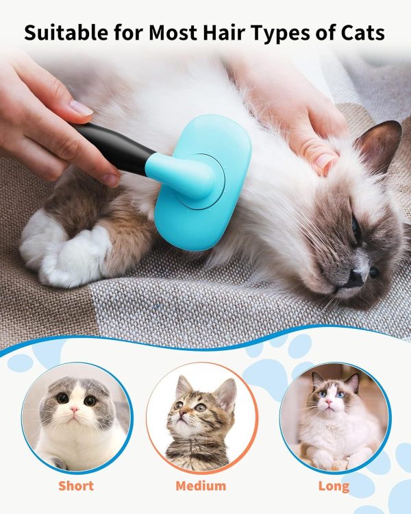 Glendan Cat and Dog Slicker Brush, Gently Cleaning Pin Brush for Shedding Dog Hair Brush for Small Dogs Puppy Yorkie Poodle Rabbits Cats - Image 7