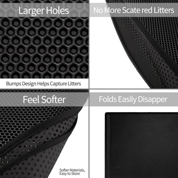 Kitty Cat Litter Mat Trapping Honeycomb Double Layer Design Waterproof Double Layer EVA Cat Litter Pad Waterproof Non-slip Sand Basin Filter Kitten Dog Washable Mattress - Image 5
