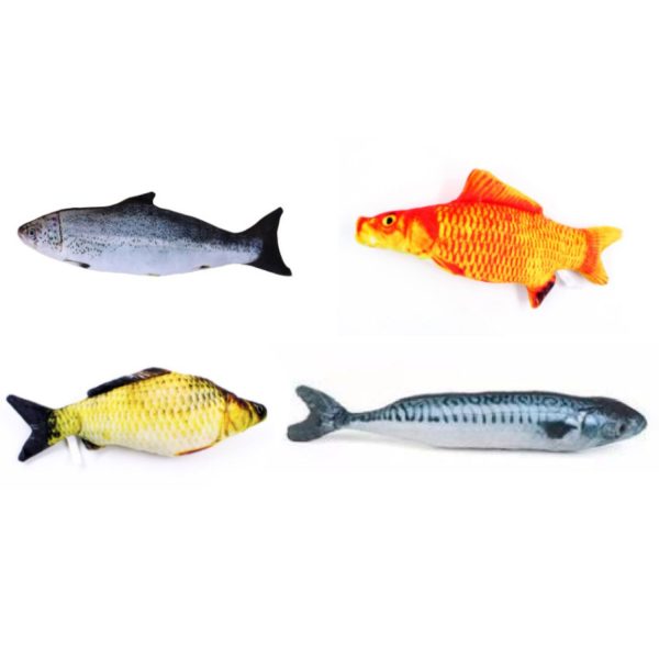 Catnip Fish Toys for Cat, Cat Fish Pillow, Cat Chew Toys, Pet Toy, Cat Pillow, Fish Toy, Teeth Cleaning, Interactive Plush Toys for Cat, Puppy, Dog