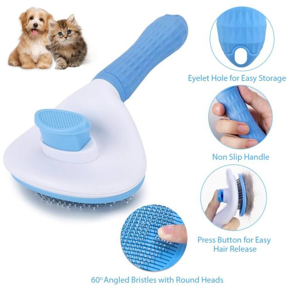 Cat Brush with Release Button, Pet Hair Removal Tool for Indoor Cats, Loose Fur & Tangles, Safe for Long/Short Hair - Image 5