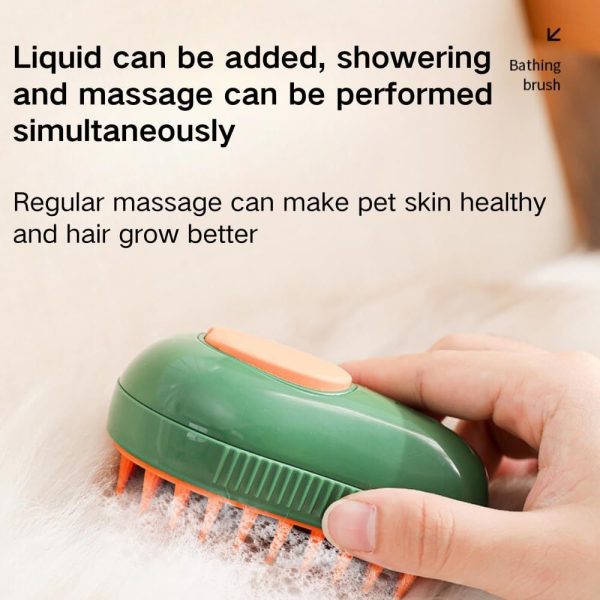 Cat Steam Brush, Avocado Shape Hair Brush for Cat & Dog, Pet Brush Massager Steaming Spray Massaging Comb, Steamy Cat Brush, Flyaway Hair Prevention Cat Grooming Brush, - Image 4