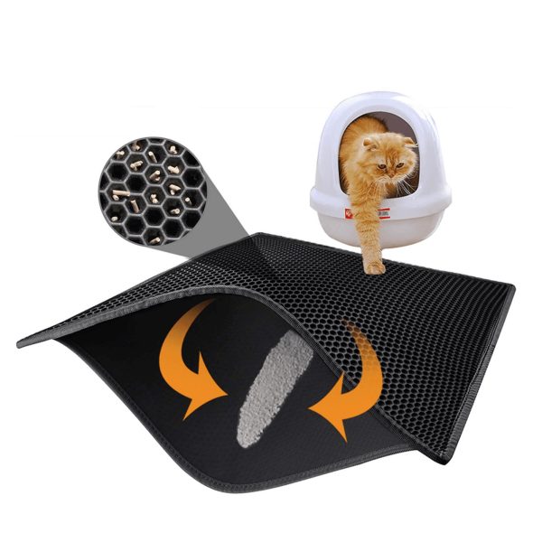Kitty Cat Litter Mat Trapping Honeycomb Double Layer Design Waterproof Double Layer EVA Cat Litter Pad Waterproof Non-slip Sand Basin Filter Kitten Dog Washable Mattress - Image 8