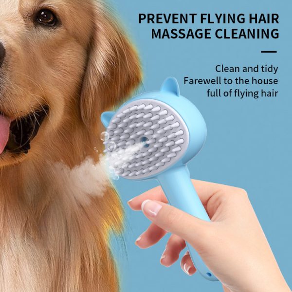 Rechargeable Multifunctional Cat Grooming Brush with Mist, Self-Cleaning Slicker Brush for Dogs & Cats, ABS TPR Silicone - Image 6