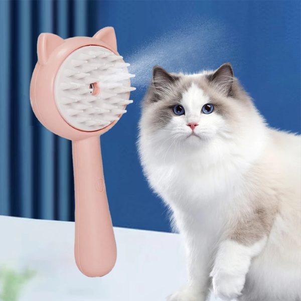 Rechargeable Multifunctional Cat Grooming Brush with Mist, Self-Cleaning Slicker Brush for Dogs & Cats, ABS TPR Silicone - Image 5