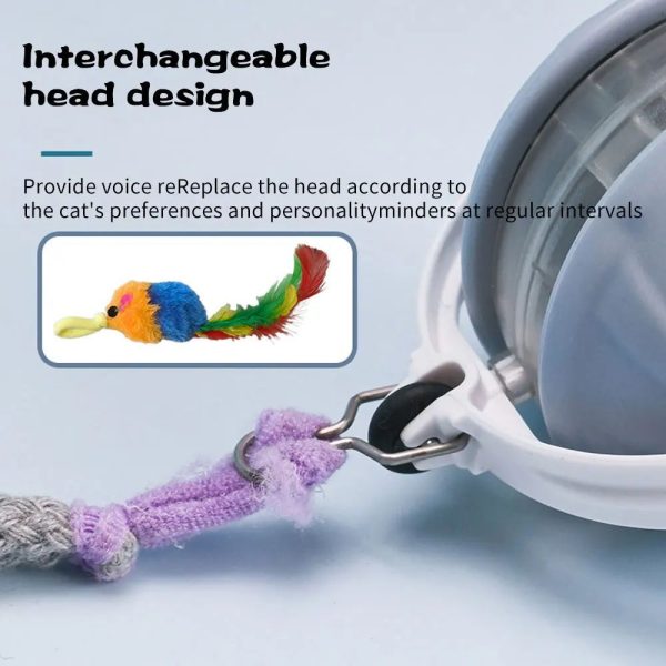 Automatic Rolling Cat Toy Ball with Laser Pointer, Rechargeable, Adjustable Speed, Faux Tail, Interactive Pet Toy for Cats - Image 5