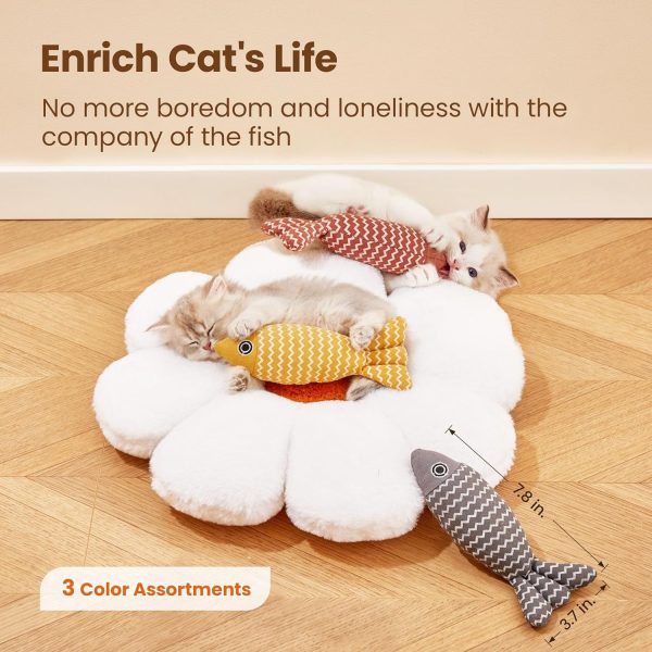 3 Pcs Catnip Toys Fish - Self Play Interactive Catnip Cat Toys for Indoor Cats & Kittens, Exercise Kicker Toys - Image 7