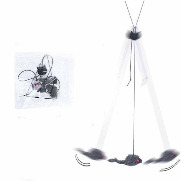Syansju Pet Telescopic Hanging Door Cat Toy with Adjustable Buckle, Elastic Rope, and Mouse Shape – Interactive Fun for Cats - Image 4