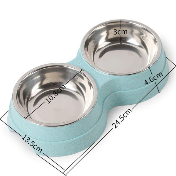 Double Pet Bowls Cat and Dog Food Water Feeder Stainless Steel Pet Drinking Dish Feeder Cat Puppy Feeding Supplies Small Dog Accessories - Image 5