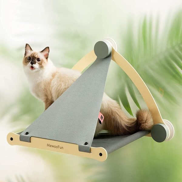 Mewoo Cat Hammock Hanging Bed - Soft Window Seat for Cats, Holds Up to 30 lbs, Detachable & Durable Cat Supplies, 3 Colors